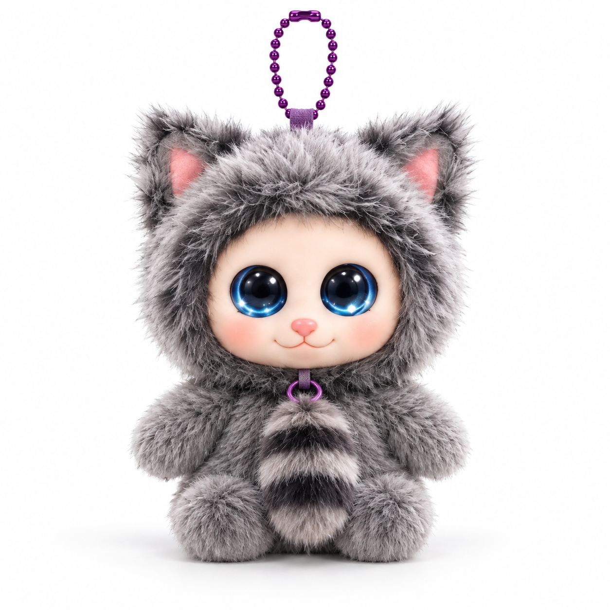 Grey cat AI companion on a clean white background